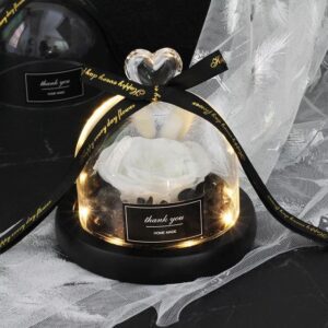 mini white preserved rose