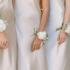 white corsage set
