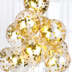 gold confetti balloons